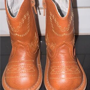 Toddler Tan Western Booties - Classic Cowboy Style